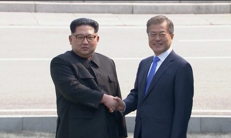 Kim-and-Moon-in-a-historic-handshake