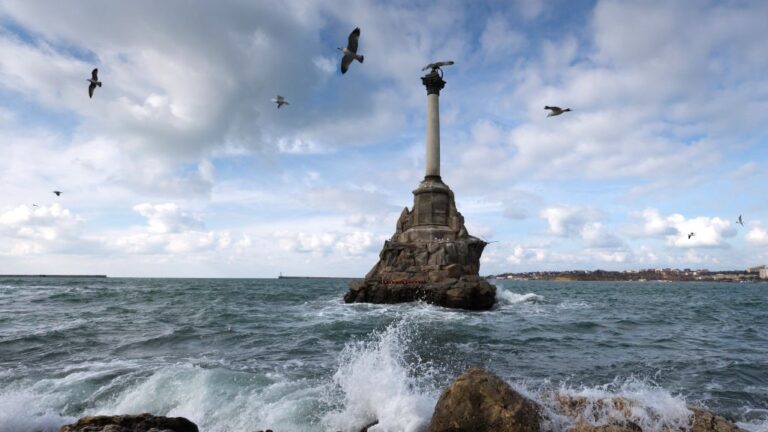 Storm on Black Sea in Sevastopol, Crimea