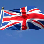 Union Jack waving in the wind.