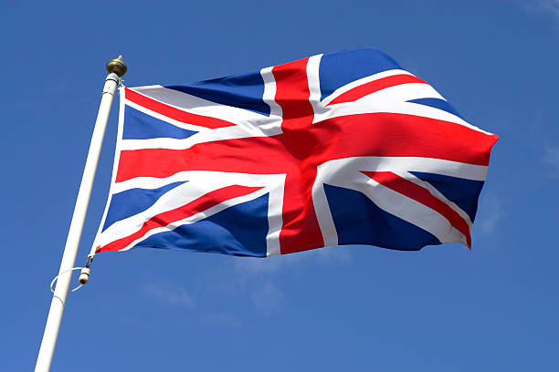 Union Jack waving in the wind.