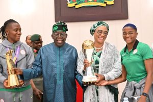Super Falcons With President